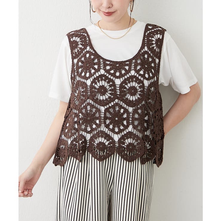 【セットアイテム】かぎ針ベスト＋Tシャツ | RMAF　NICE CLAUP / OLIVE des OLIVE | 詳細画像27 