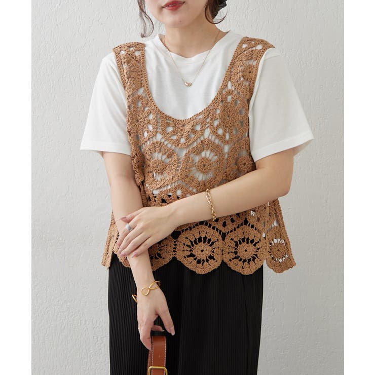 【セットアイテム】かぎ針ベスト＋Tシャツ | RMAF　NICE CLAUP / OLIVE des OLIVE | 詳細画像20 
