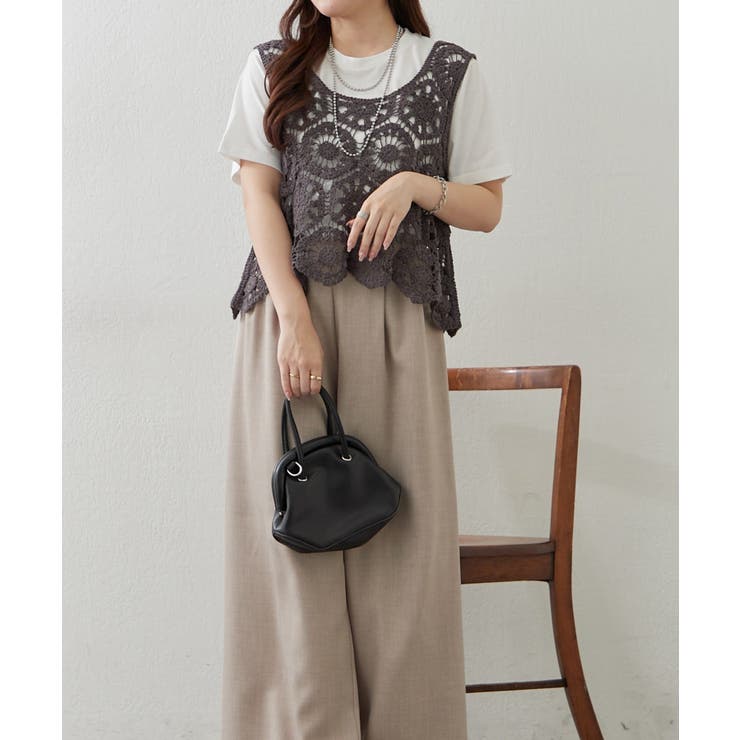 【セットアイテム】かぎ針ベスト＋Tシャツ | RMAF　NICE CLAUP / OLIVE des OLIVE | 詳細画像3 