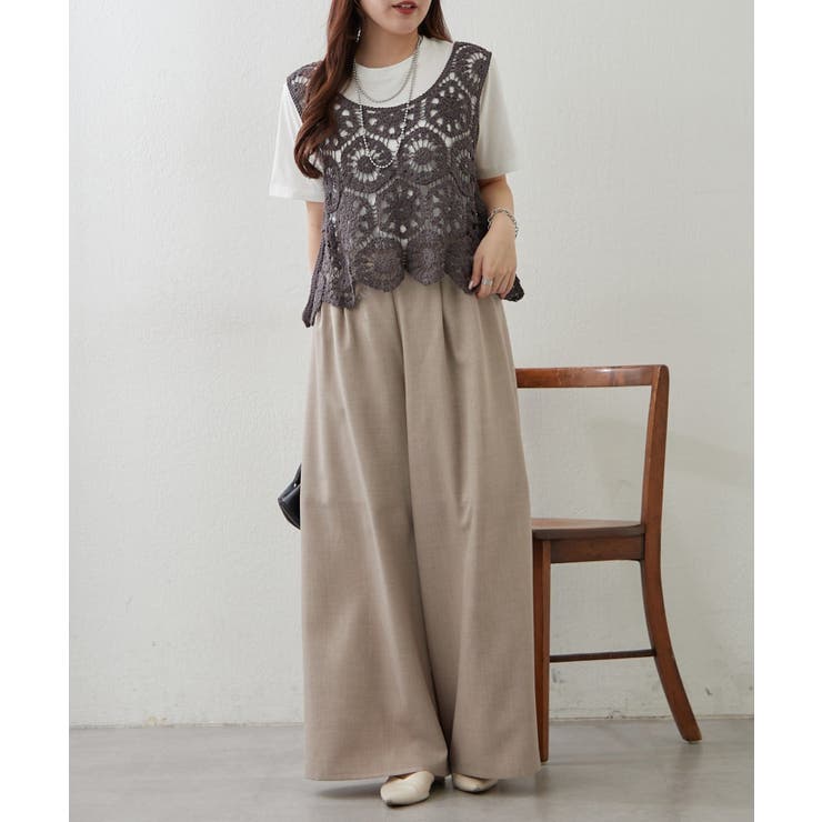 【セットアイテム】かぎ針ベスト＋Tシャツ | RMAF　NICE CLAUP / OLIVE des OLIVE | 詳細画像4 