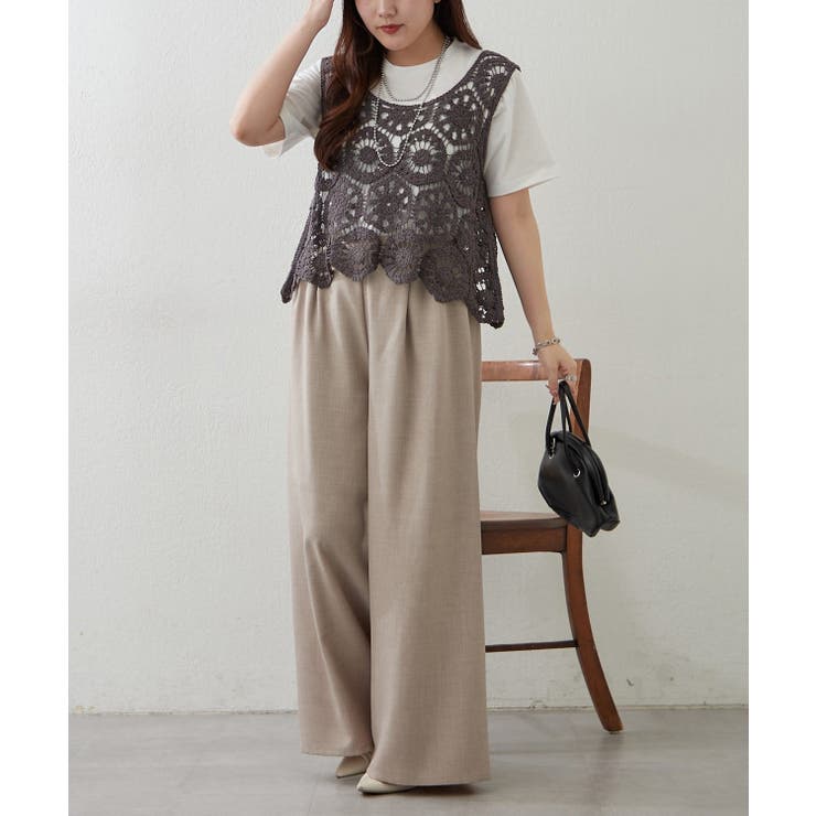 【セットアイテム】かぎ針ベスト＋Tシャツ | RMAF　NICE CLAUP / OLIVE des OLIVE | 詳細画像5 