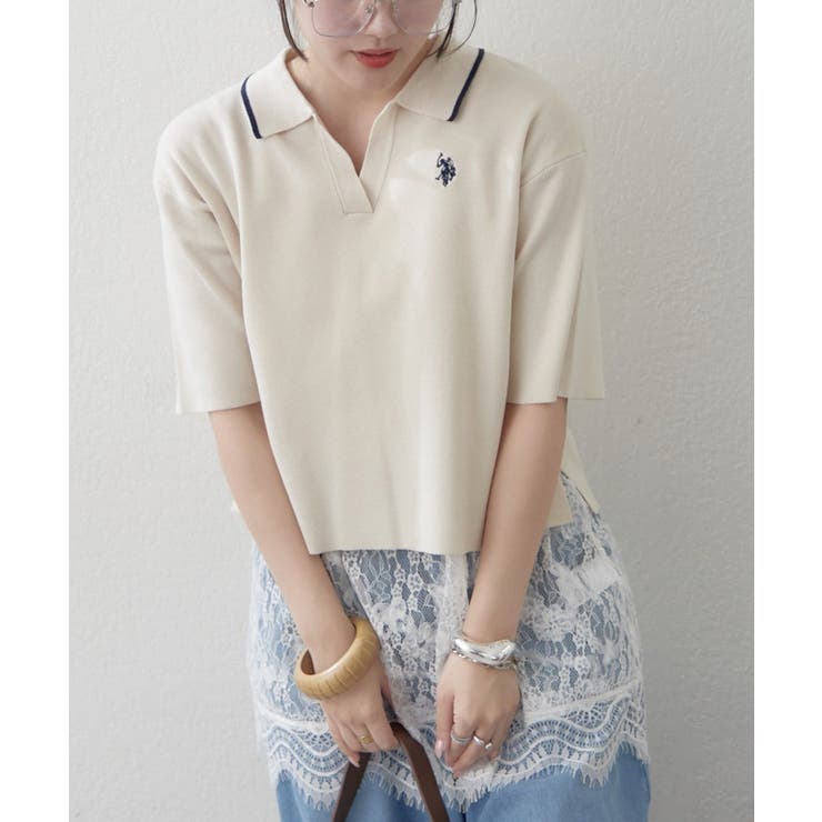 【U.S. POLO ASSN. ×RMAF】スキッパーポロ | RMAF　NICE CLAUP / OLIVE des OLIVE | 詳細画像8 