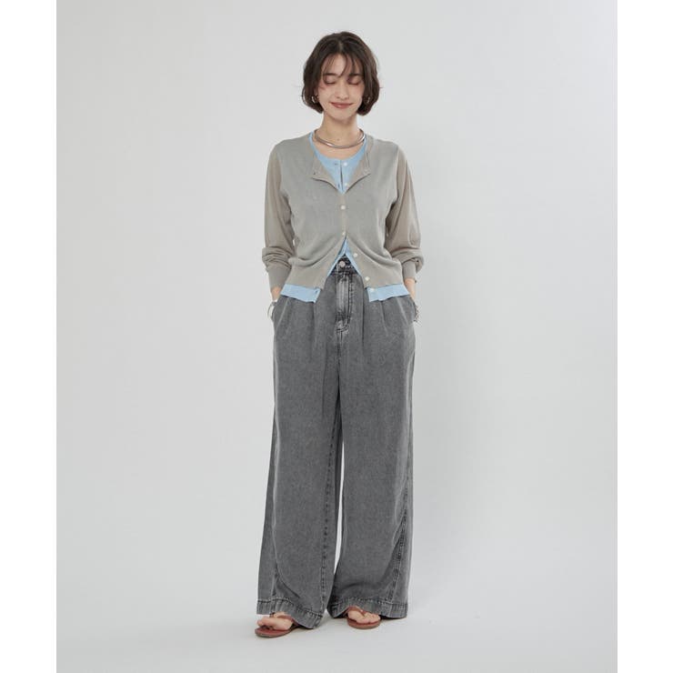 シアーレイヤード配色カーディガン | RMAF　NICE CLAUP / OLIVE des OLIVE | 詳細画像9 