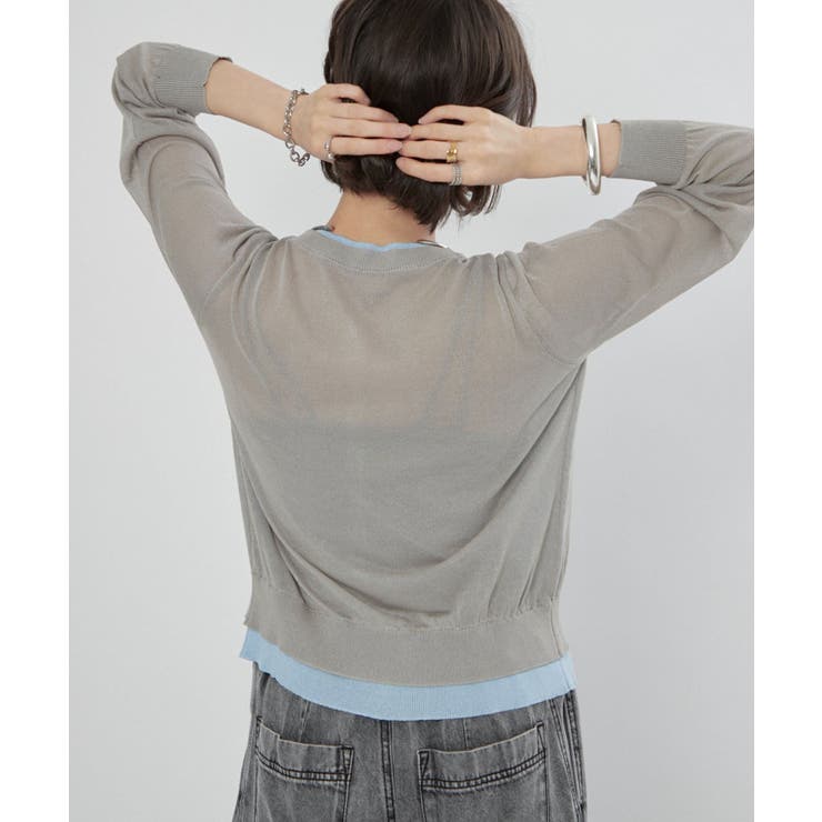 シアーレイヤード配色カーディガン | RMAF　NICE CLAUP / OLIVE des OLIVE | 詳細画像10 