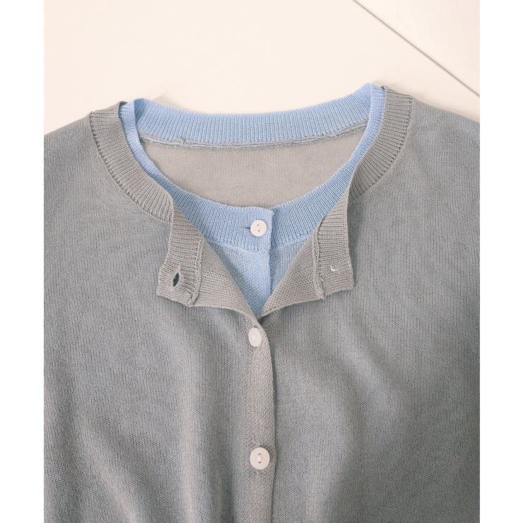 シアーレイヤード配色カーディガン | RMAF　NICE CLAUP / OLIVE des OLIVE | 詳細画像12 