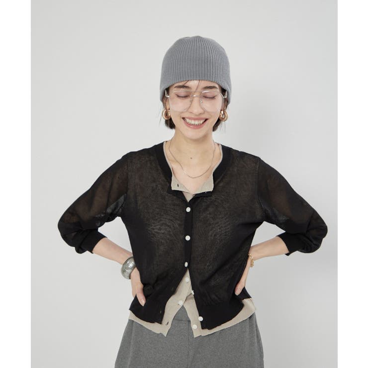 シアーレイヤード配色カーディガン | RMAF　NICE CLAUP / OLIVE des OLIVE | 詳細画像13 