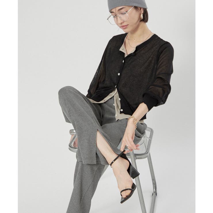 シアーレイヤード配色カーディガン | RMAF　NICE CLAUP / OLIVE des OLIVE | 詳細画像15 