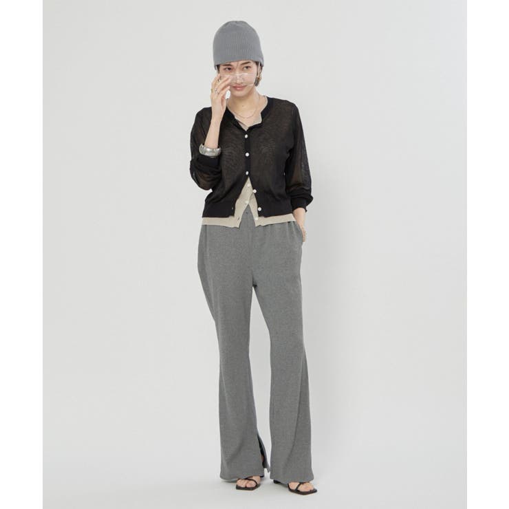 シアーレイヤード配色カーディガン | RMAF　NICE CLAUP / OLIVE des OLIVE | 詳細画像18 