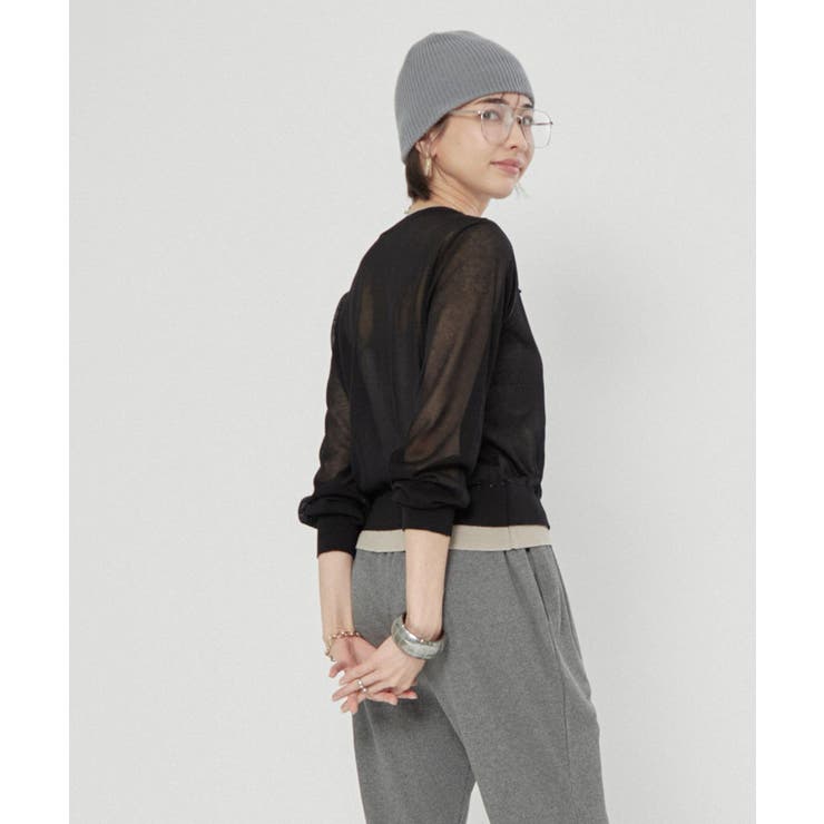 シアーレイヤード配色カーディガン | RMAF　NICE CLAUP / OLIVE des OLIVE | 詳細画像21 