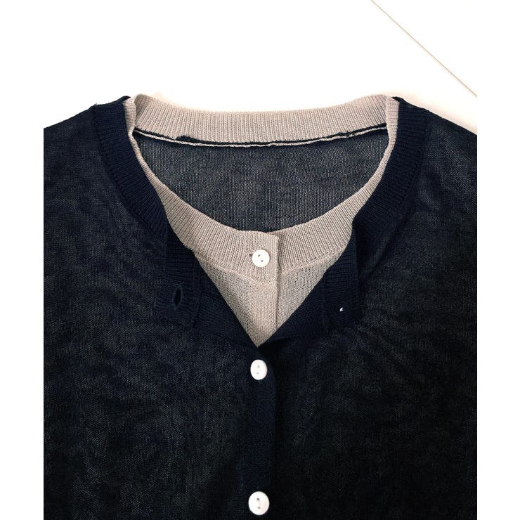 シアーレイヤード配色カーディガン | RMAF　NICE CLAUP / OLIVE des OLIVE | 詳細画像22 