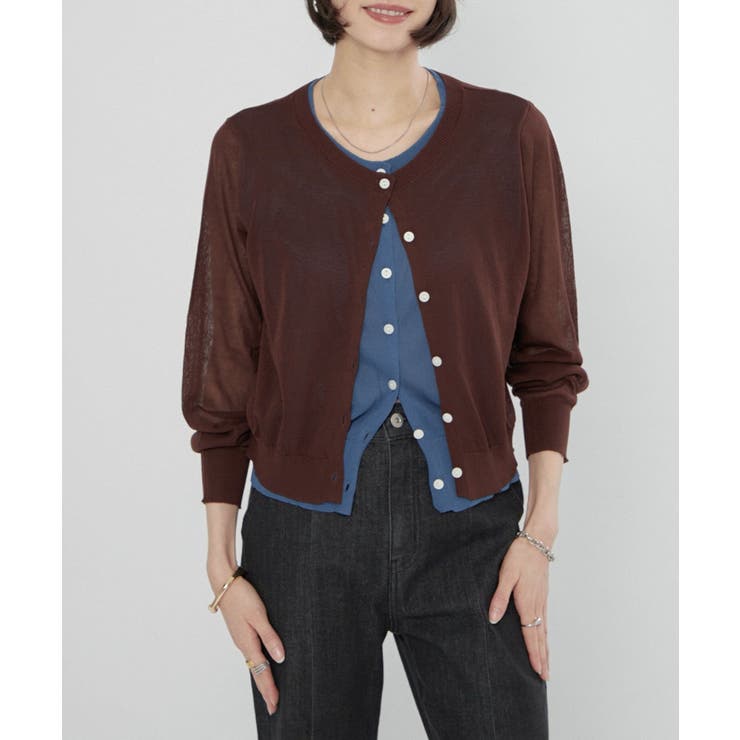 シアーレイヤード配色カーディガン | RMAF　NICE CLAUP / OLIVE des OLIVE | 詳細画像26 