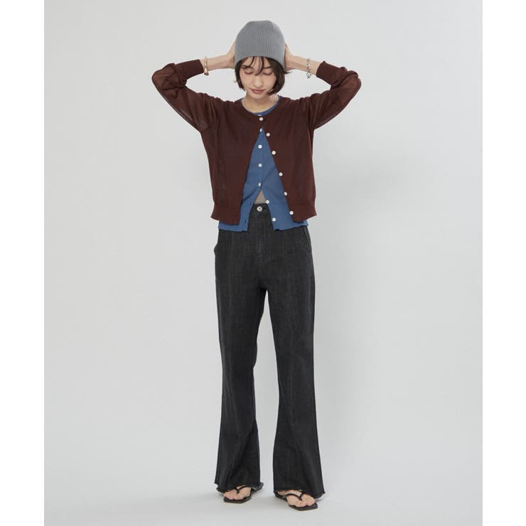 シアーレイヤード配色カーディガン | RMAF　NICE CLAUP / OLIVE des OLIVE | 詳細画像27 