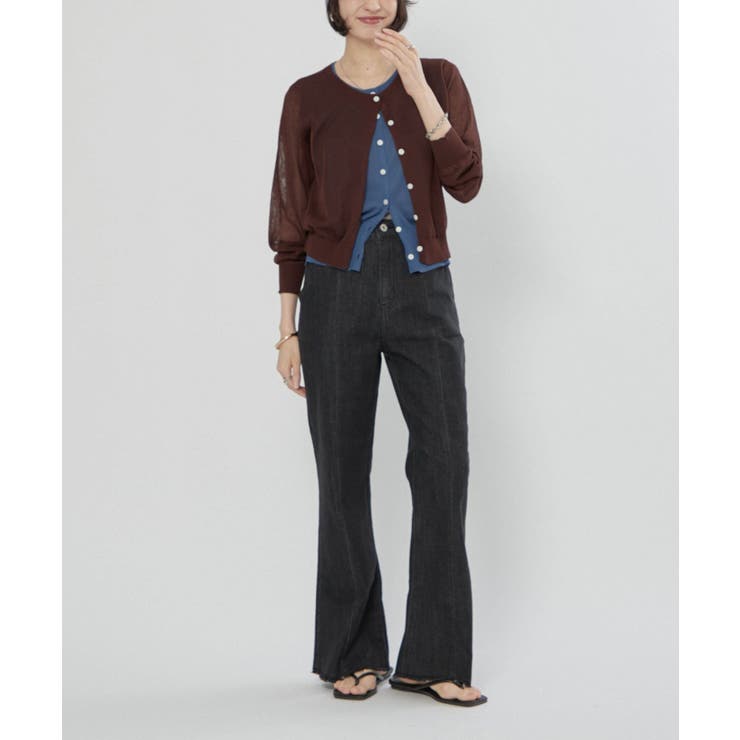 シアーレイヤード配色カーディガン | RMAF　NICE CLAUP / OLIVE des OLIVE | 詳細画像29 