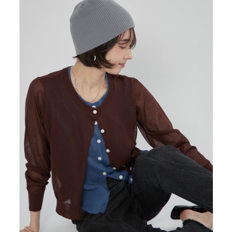 シアーレイヤード配色カーディガン | RMAF　NICE CLAUP / OLIVE des OLIVE | 詳細画像30 