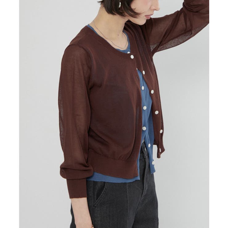 シアーレイヤード配色カーディガン | RMAF　NICE CLAUP / OLIVE des OLIVE | 詳細画像32 