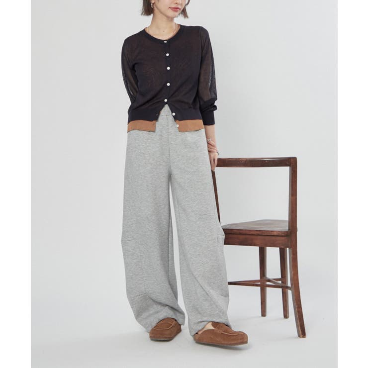 シアーレイヤード配色カーディガン | RMAF　NICE CLAUP / OLIVE des OLIVE | 詳細画像4 