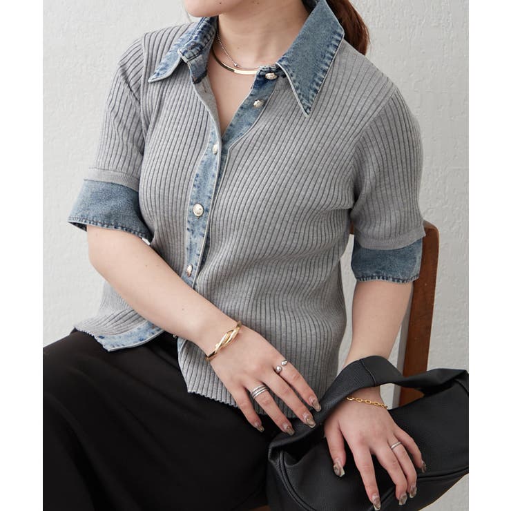 デニム切替カーディガン | RMAF　NICE CLAUP / OLIVE des OLIVE | 詳細画像8 