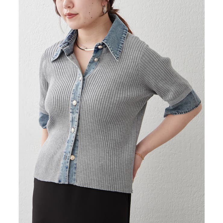 デニム切替カーディガン | RMAF　NICE CLAUP / OLIVE des OLIVE | 詳細画像10 