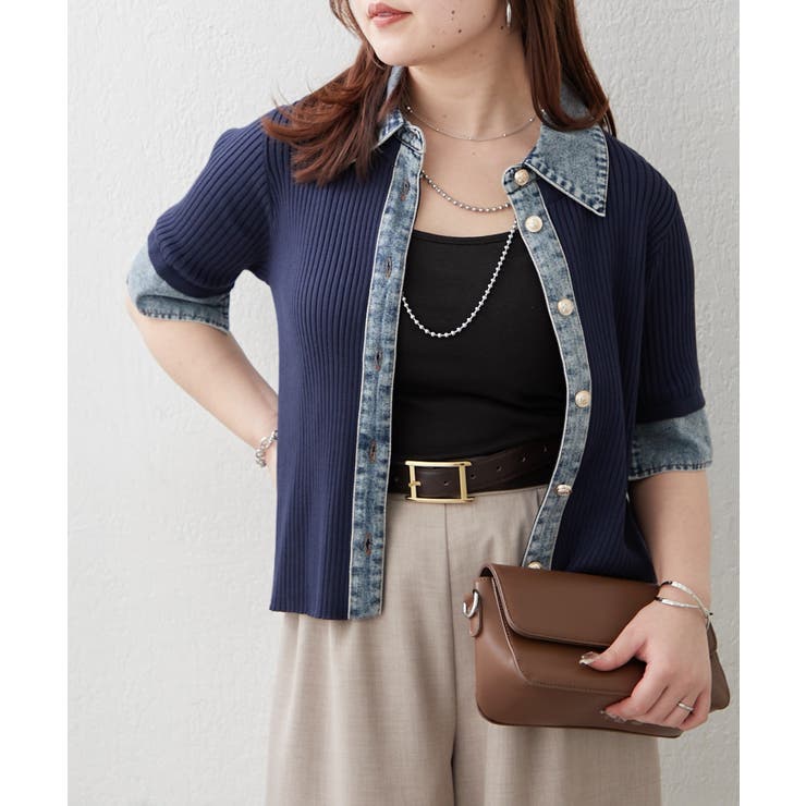 デニム切替カーディガン | RMAF　NICE CLAUP / OLIVE des OLIVE | 詳細画像17 