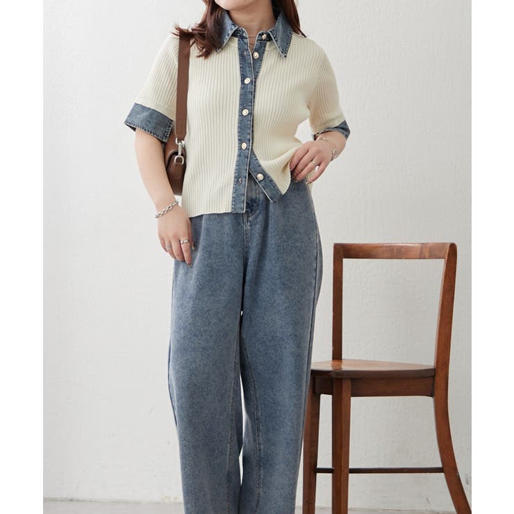 デニム切替カーディガン | RMAF　NICE CLAUP / OLIVE des OLIVE | 詳細画像6 