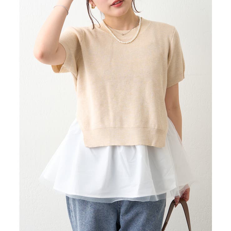 【セットアイテム】M/Lサイズ展開 半袖プルオーバー+ペプラムキャミ | NICE CLAUP / OLIVE des OLIVE　OUTLET | 詳細画像11 