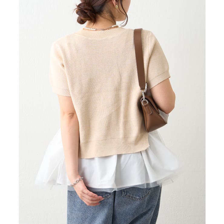 【セットアイテム】M/Lサイズ展開 半袖プルオーバー+ペプラムキャミ | NICE CLAUP / OLIVE des OLIVE　OUTLET | 詳細画像13 