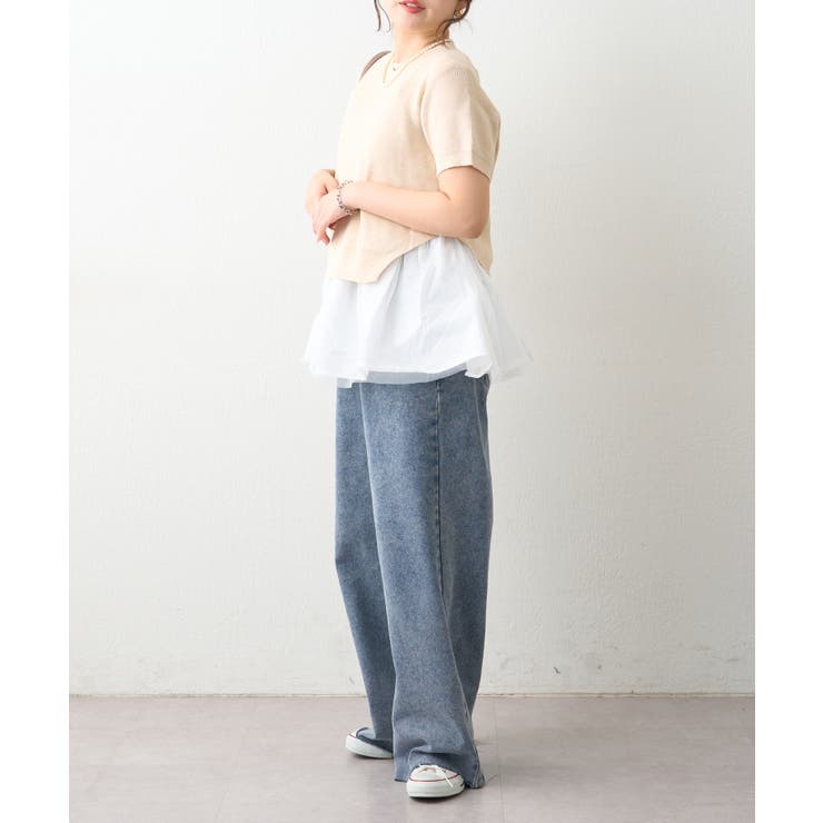 【セットアイテム】M/Lサイズ展開 半袖プルオーバー+ペプラムキャミ | NICE CLAUP / OLIVE des OLIVE　OUTLET | 詳細画像17 