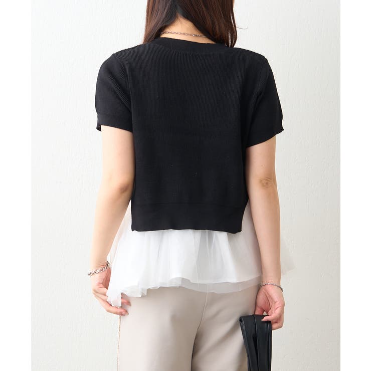 【セットアイテム】M/Lサイズ展開 半袖プルオーバー+ペプラムキャミ | NICE CLAUP / OLIVE des OLIVE　OUTLET | 詳細画像4 