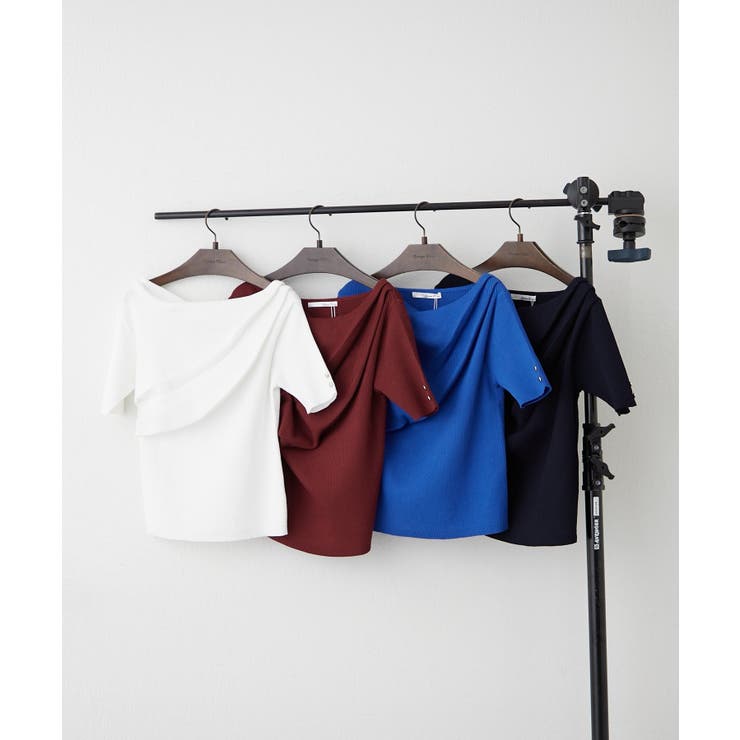 【Web限定】冷感ウォッシャブルドレープ半袖ニット | NICE CLAUP / OLIVE des OLIVE　OUTLET | 詳細画像2 