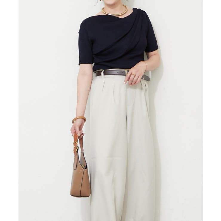 【Web限定】冷感ウォッシャブルドレープ半袖ニット | NICE CLAUP / OLIVE des OLIVE　OUTLET | 詳細画像10 