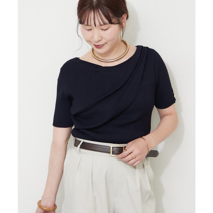 【Web限定】冷感ウォッシャブルドレープ半袖ニット | NICE CLAUP / OLIVE des OLIVE　OUTLET | 詳細画像12 