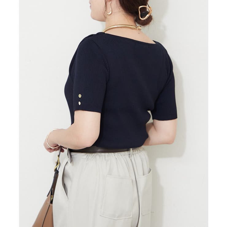 【Web限定】冷感ウォッシャブルドレープ半袖ニット | NICE CLAUP / OLIVE des OLIVE　OUTLET | 詳細画像13 