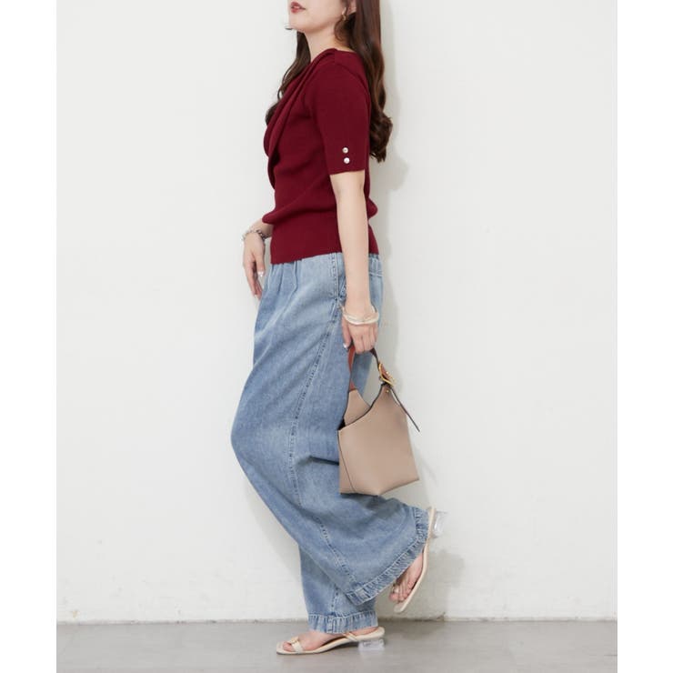 【Web限定】冷感ウォッシャブルドレープ半袖ニット | NICE CLAUP / OLIVE des OLIVE　OUTLET | 詳細画像21 