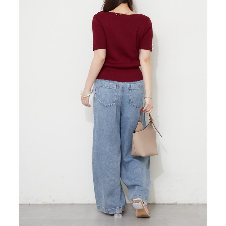 【Web限定】冷感ウォッシャブルドレープ半袖ニット | NICE CLAUP / OLIVE des OLIVE　OUTLET | 詳細画像22 