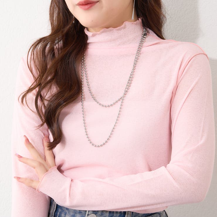 【4色展開】シアーネットボトルネックプルオーバー | RMAF　NICE CLAUP / OLIVE des OLIVE | 詳細画像1 