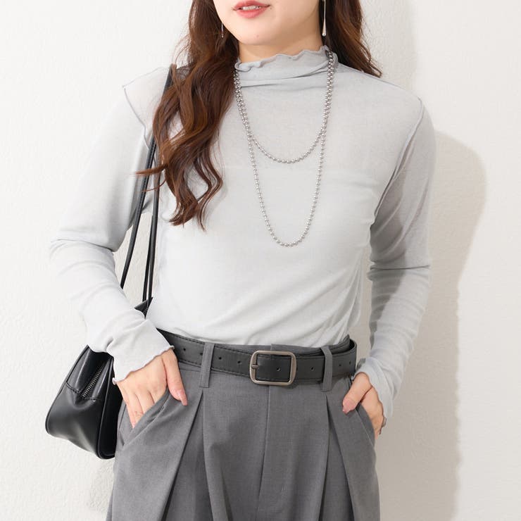 【4色展開】シアーネットボトルネックプルオーバー | RMAF　NICE CLAUP / OLIVE des OLIVE | 詳細画像18 