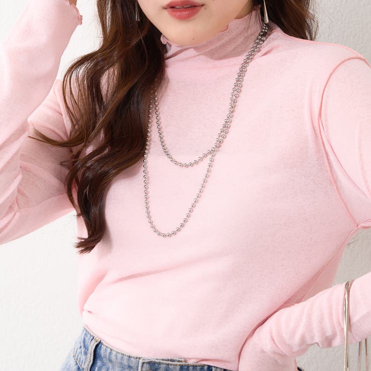 【4色展開】シアーネットボトルネックプルオーバー | RMAF　NICE CLAUP / OLIVE des OLIVE | 詳細画像2 