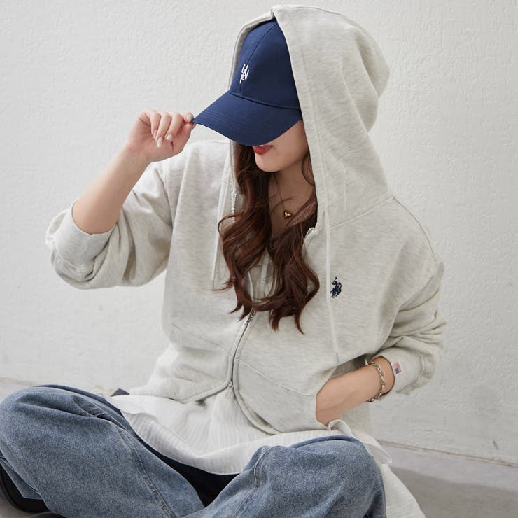 トップグレー | 【U.S. POLO ASSN. ×RMAF】ダブルジップパーカー | RMAF　NICE CLAUP / OLIVE des OLIVE