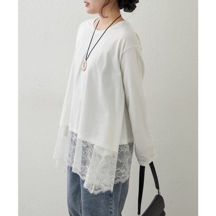 裾レースイレヘムTシャツ | RMAF　NICE CLAUP / OLIVE des OLIVE | 詳細画像5 