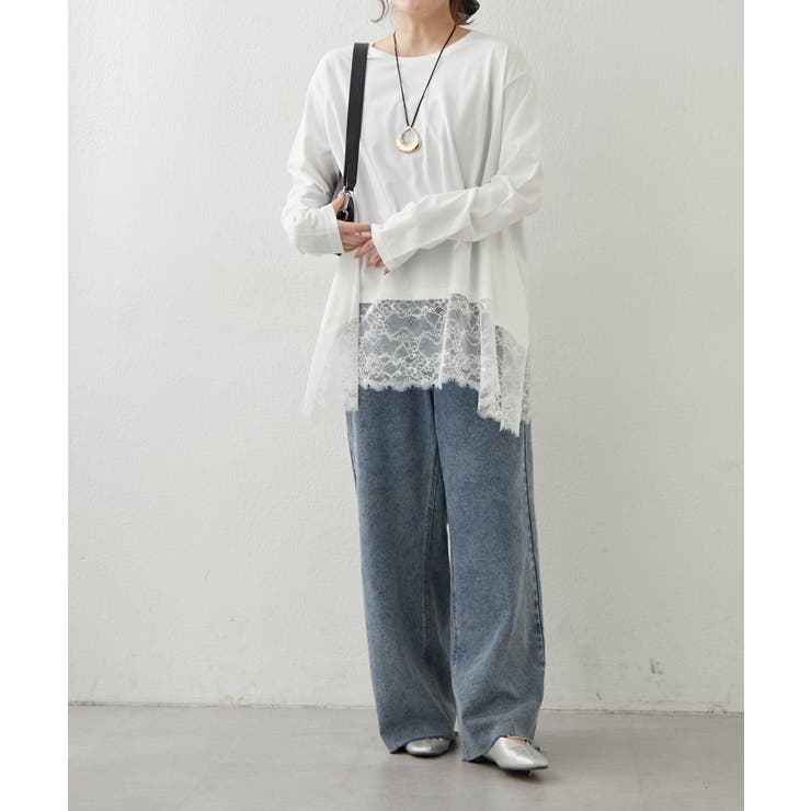 裾レースイレヘムTシャツ | RMAF　NICE CLAUP / OLIVE des OLIVE | 詳細画像6 