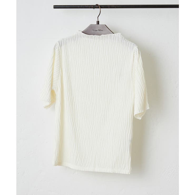 ホワイト系 | ウェーブジャガードTシャツ | RMAF　NICE CLAUP / OLIVE des OLIVE