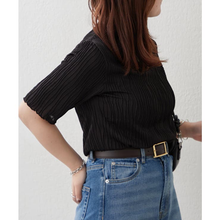 ウェーブジャガードTシャツ | RMAF　NICE CLAUP / OLIVE des OLIVE | 詳細画像7 