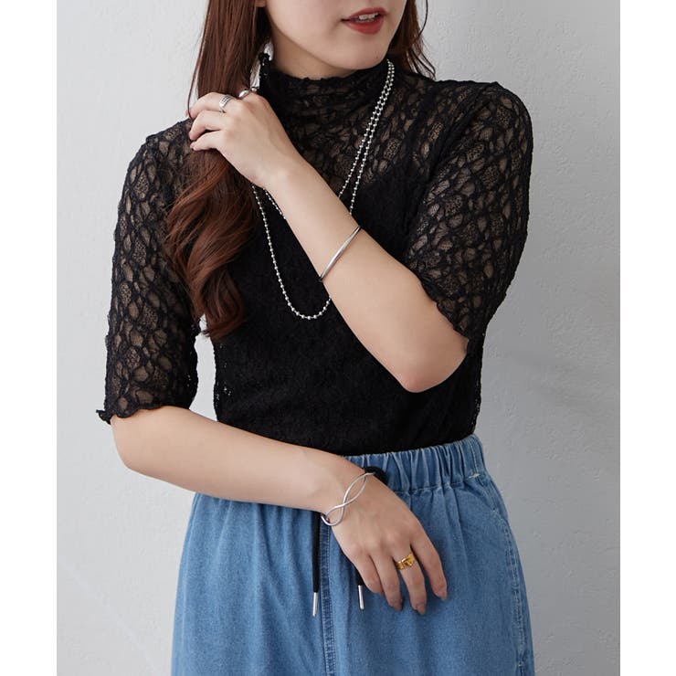 ストレッチレースボトルネックプルオーバー | RMAF　NICE CLAUP / OLIVE des OLIVE | 詳細画像9 