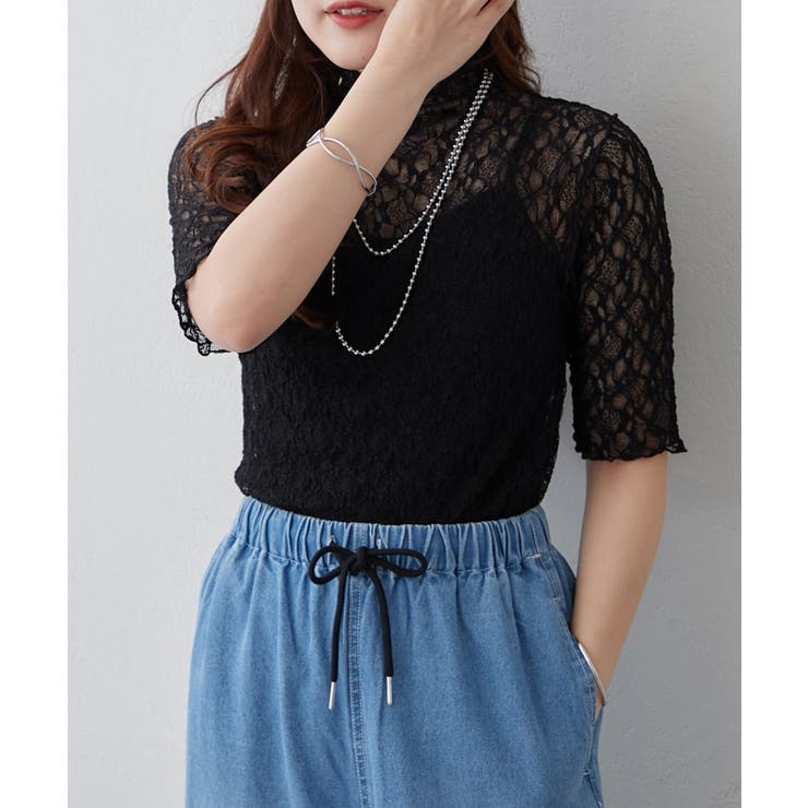 ストレッチレースボトルネックプルオーバー | RMAF　NICE CLAUP / OLIVE des OLIVE | 詳細画像10 