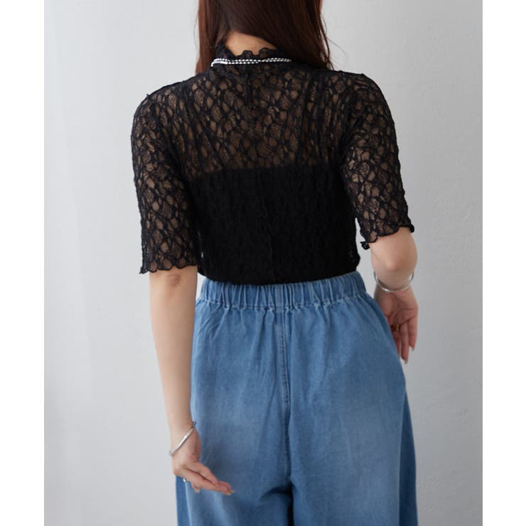 ストレッチレースボトルネックプルオーバー | RMAF　NICE CLAUP / OLIVE des OLIVE | 詳細画像13 