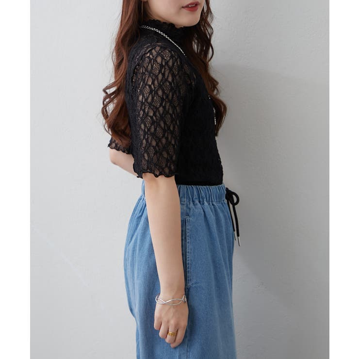 ストレッチレースボトルネックプルオーバー | RMAF　NICE CLAUP / OLIVE des OLIVE | 詳細画像14 