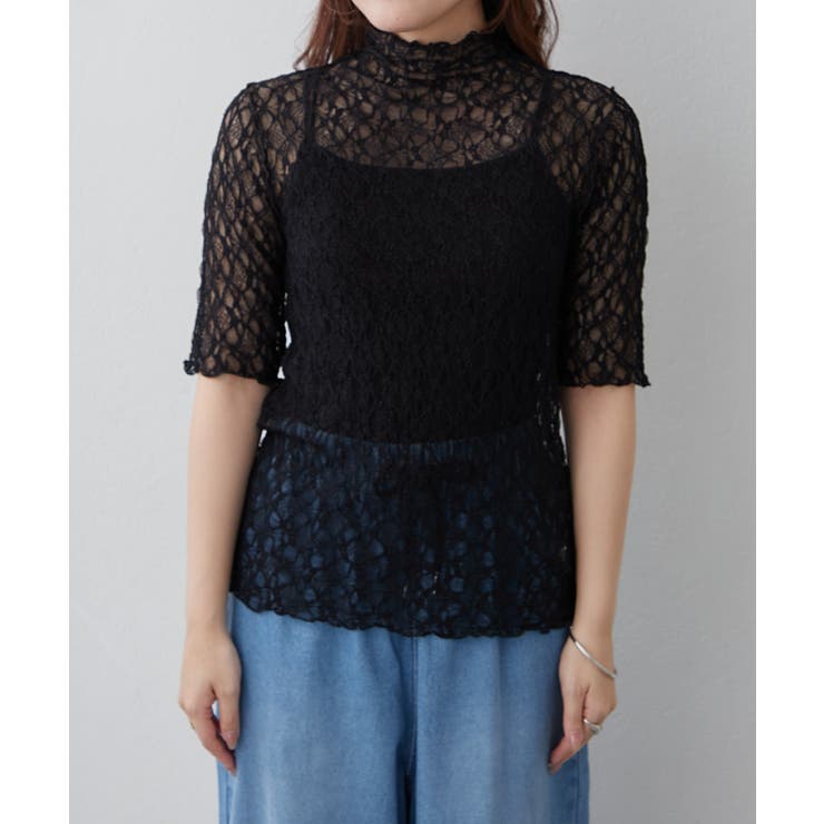 ストレッチレースボトルネックプルオーバー | RMAF　NICE CLAUP / OLIVE des OLIVE | 詳細画像18 