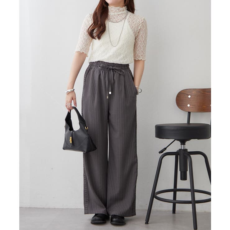 ストレッチレースボトルネックプルオーバー | RMAF　NICE CLAUP / OLIVE des OLIVE | 詳細画像6 