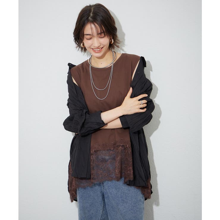【レイヤードコーデにもおすすめ】裾レースノースリプルオーバー | RMAF　NICE CLAUP / OLIVE des OLIVE | 詳細画像22 