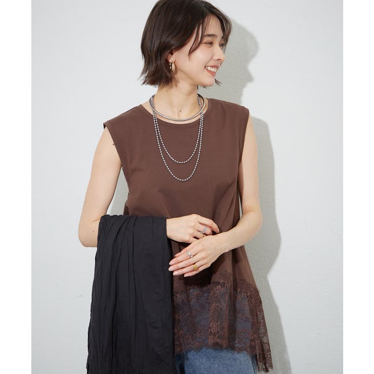 【レイヤードコーデにもおすすめ】裾レースノースリプルオーバー | RMAF　NICE CLAUP / OLIVE des OLIVE | 詳細画像17 